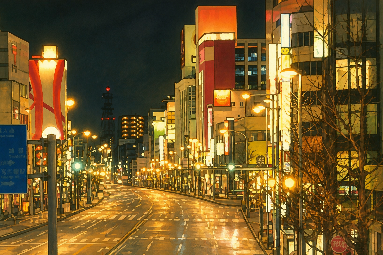 今池都市景観形成地区の夜景